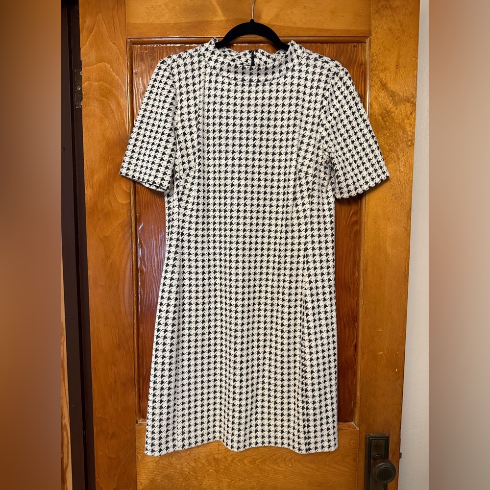 American Living Houndstooth Mock Neck Dress (sz 14)